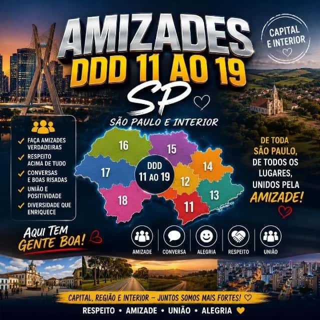 Amizades DDD 11 Ao 19 SP — grupos de WhatsApp