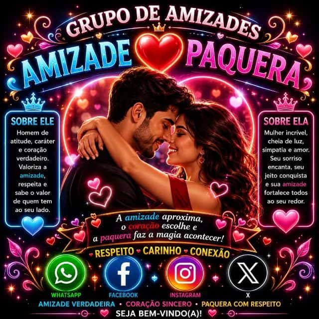 Amizade e Paquera — grupos de WhatsApp