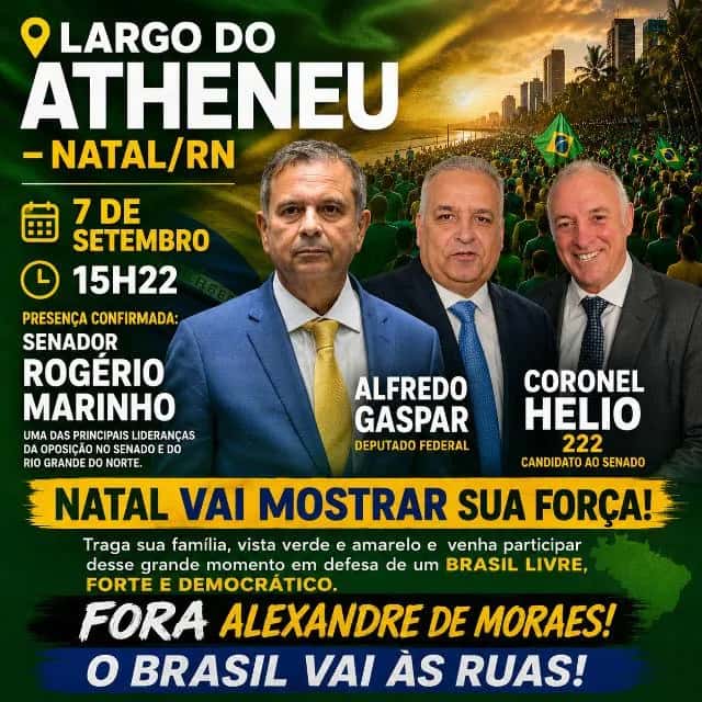 Natal Vai às Ruas! — 7 De Setembro — grupos de WhatsApp
