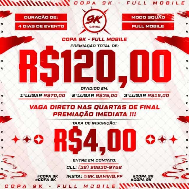 Pré Inscrição Copa 9K — grupos de WhatsApp
