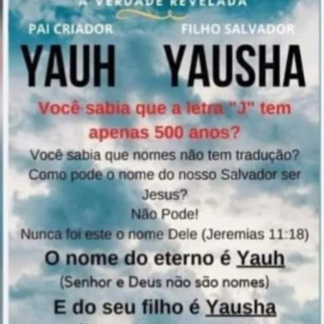 Congregação Primícias de Filadélfia, Altíssimo Yauh e Messias Yausha