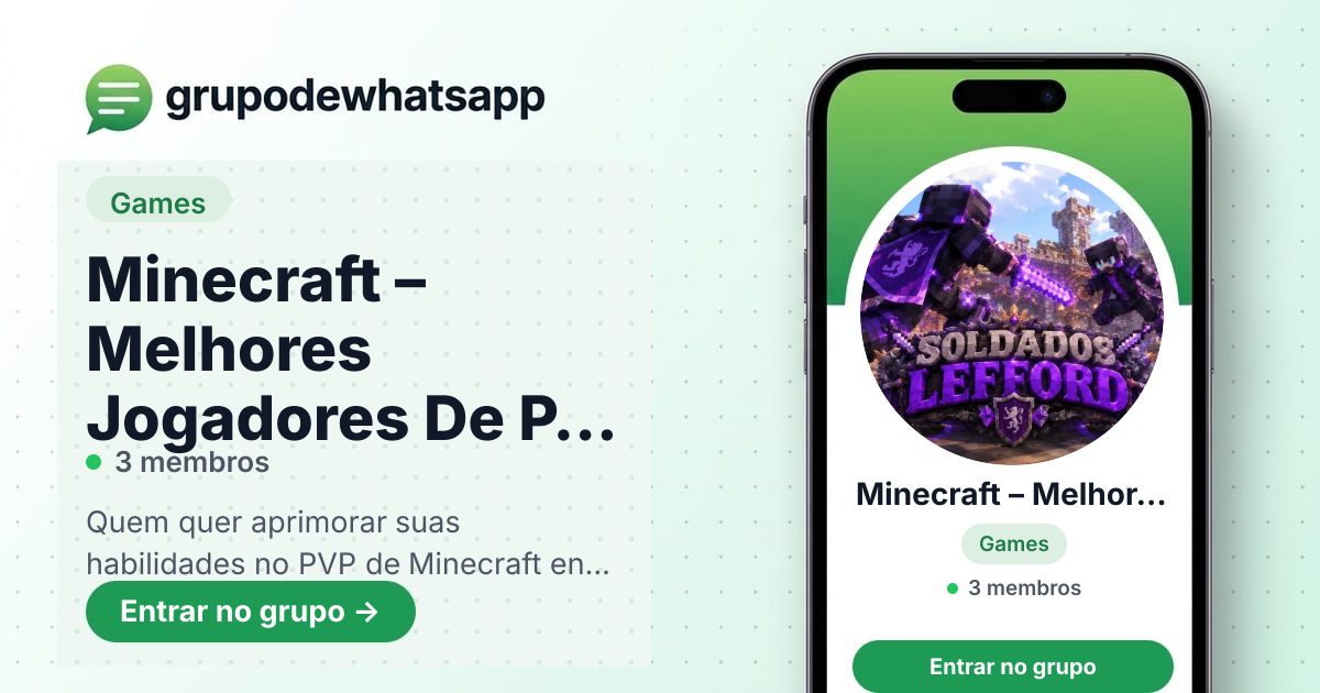Minecraft – Melhores Jogadores De PVP - Juegos | Grupos de WhatsApp